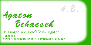agaton behacsek business card